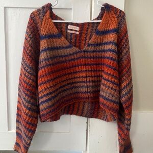 Striped cropped sweater